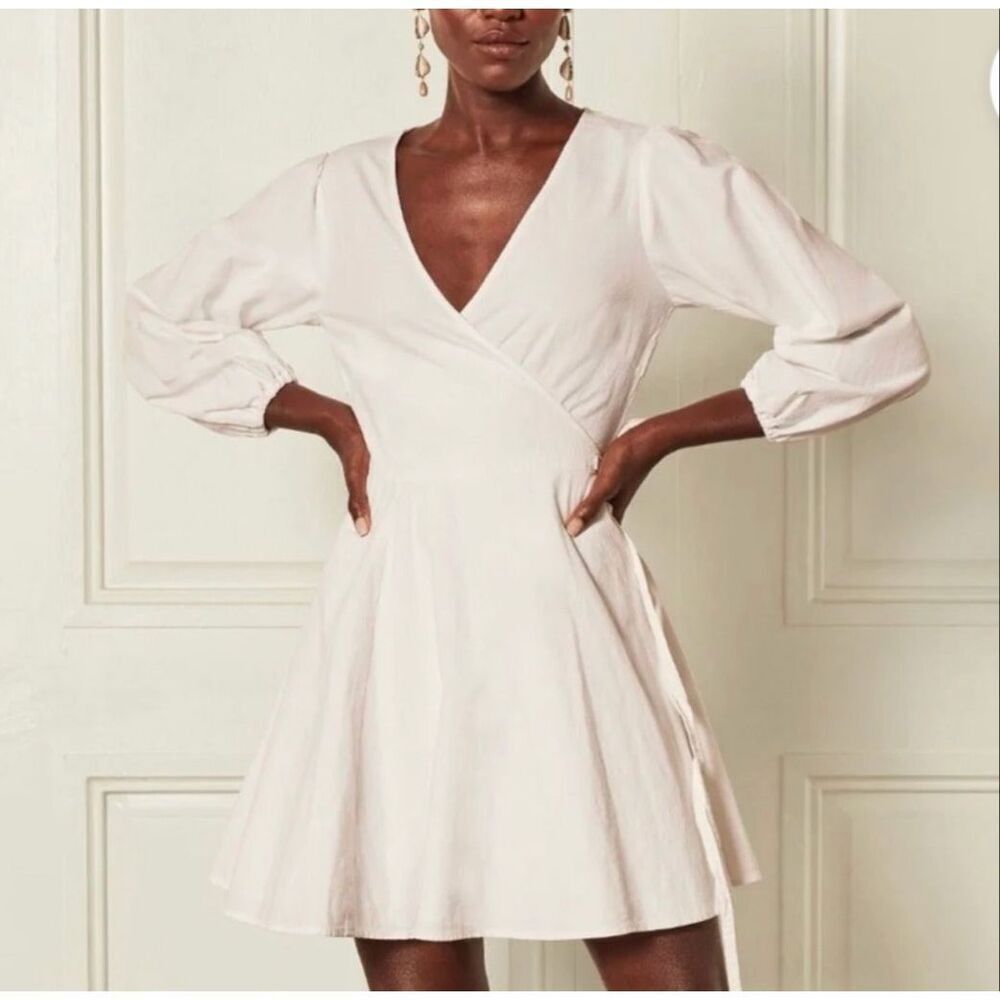 boyish jeans THE CARSON Wrap Dress in VINTAGE WHITE NWT Size 8